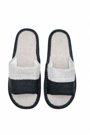 Papuci de casa decupati pentru barbati, Tecos®, marime 40-41, negru, talpa foarte comoda, 27 centimetri [5]