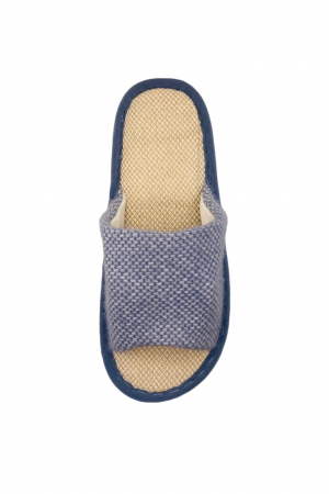 Papuci de casa decupati pentru barbati, TECOS, albastru, marime 40-41, talpa foarte comoda, 27 centimetri [5]