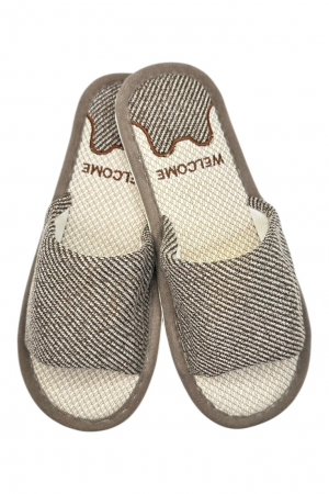 Papuci casa - Șlapi de casă unisex din material textil cu design modern