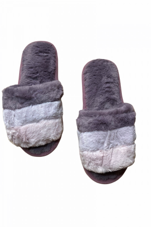 Papuci casa dama - Papuci de casa decupati pentru dama, mov, marime 38-39, 25.5 centimetri