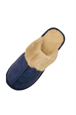 Papuci de casa imblaniti pentru adulti, TECOS, marime 40-41, albastru, foarte caldurosi, 26 centimetri [3]