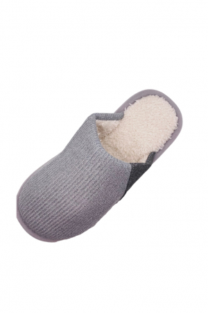 Papuci de casa imblaniti pentru adulti, TECOS, marime 40-41, gri, foarte caldurosi, 27 centimetri [2]