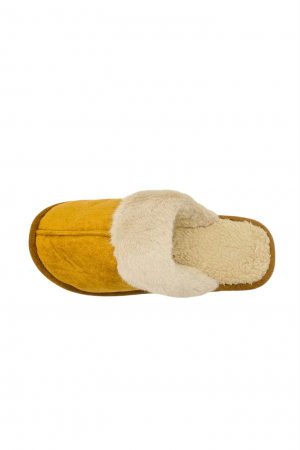 Papuci de casa imblaniti pentru adulti, TECOS, marime 40-41, maro, foarte caldurosi, 26 centimetri [2]