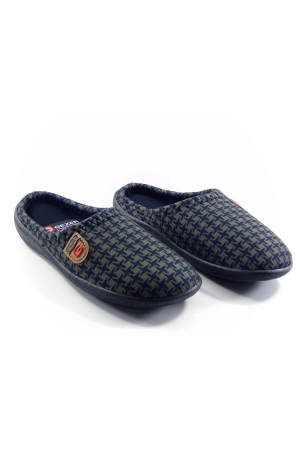 Papuci casa - Papuci de casa pentru bărbați, gri, mărime 41, model cu călcâi, 26 centimetri
