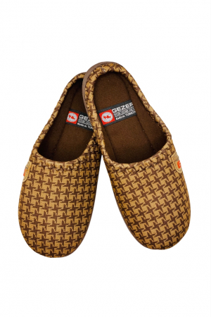 Papuci casa - Papuci de casa pentru bărbați, maro deschis, mărime 43 model cu călcâi, 27.5 centimetri