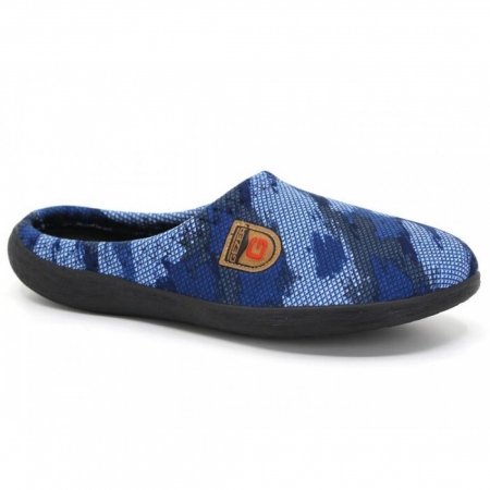 Papuci casa barbati - Papuci de casă bărbați albastru camuflaj – model confortabil și călduros, mărimea 41-45