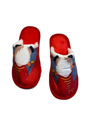 Papuci de casa pentru dama, rosii cu imprimeu gnomi, marime 36-37, 25 centimetri [2]