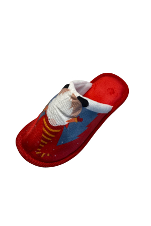 Papuci de casa pentru dama, rosii cu imprimeu gnomi, marime 36-37, 25 centimetri [3]