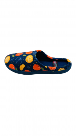 Papuci de casa pentru dama, albaștri cu imprimeu fructe, marime 36, 22.5 centimetri, comozi si caldurosi [1]