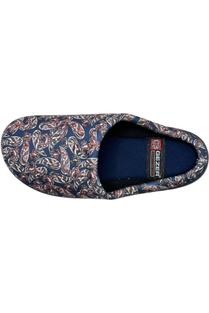 Papuci de casă damă albastru cu imprimeu floral – model confortabil elegant [2]