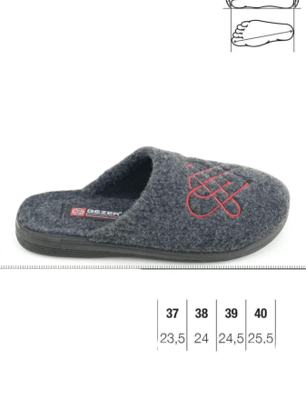Papuci de casă damă Gezer gri cu inimioare – model confortabil și călduros [4]