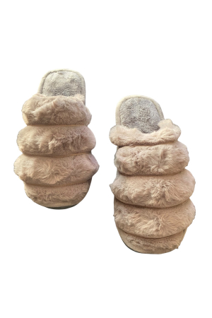 Papuci de casa pentru dama, gri, marime 36-37, 25 centimetri, imblaniti [4]