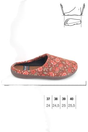 Papuci de casă damă maro imprimeu fructe – model elegant și confortabil [4]