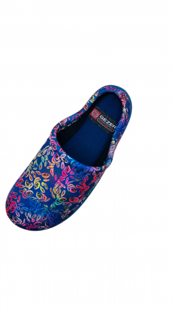 Papuci de casa pentru dama, multicolor cu imprimeu floral, marime 36, 22.5 centimetri, comozi si caldurosi [2]