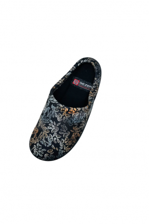 Papuci de casa pentru dama, negru cu imprimeu floral, marime 36, 22.5 centimetri, comozi si caldurosi [3]