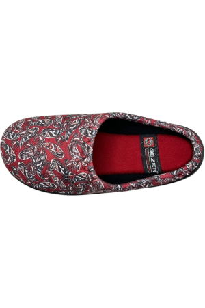 Papuci de casă damă roșii cu imprimeu floral – model confortabil elegant [1]