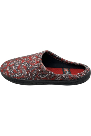 Papuci de casă damă roșii cu imprimeu floral – model confortabil elegant [2]