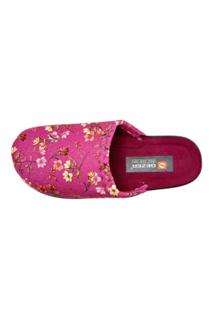 Papuci de casa pentru dama, roz cu imprimeu floral, marime 36, 22.5 centimetri, comozi si caldurosi [5]