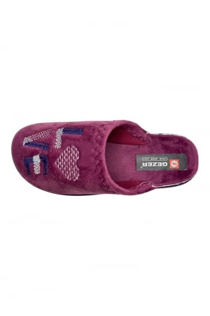 Papuci de casa pentru dama, roz cu imprimeu LOVE, marime 36, 22.5 centimetri, comozi si caldurosi [3]