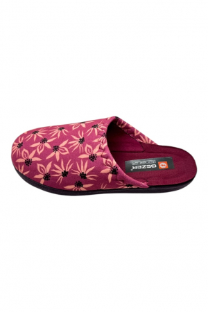 Papuci de casa pentru dama, roz rafuit cu imprimeu floral, marime 37, 23 centimetri, comozi si caldurosi [1]