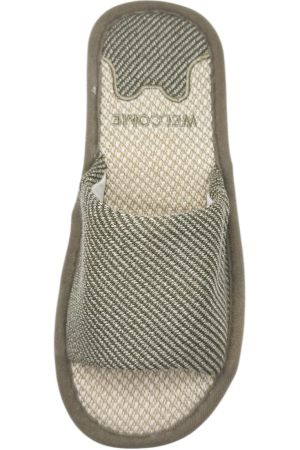 Papuci de casă damă Tecos gri imprimeu Welcome – confort și căldură [4]