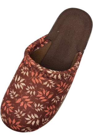 Papuci de casă damă Tecos® maro cu imprimeu floral – model elegant și confortabil [4]