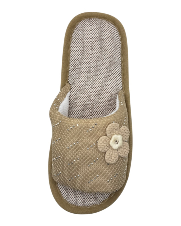 papuci-de-casa-pentru-dama-tecos-maro-marime-36-37-23-centimetri-model-cu-floare-3d-talpa-comoda-si-respirabila [2]