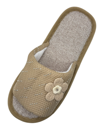 papuci-de-casa-pentru-dama-tecos-maro-marime-36-37-23-centimetri-model-cu-floare-3d-talpa-comoda-si-respirabila [4]