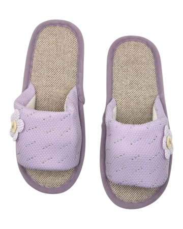 Papuci de casă damă Tecos® mov cu floare 3D și talpă confortabilă respirabilă – mărimi 36-41 [2]