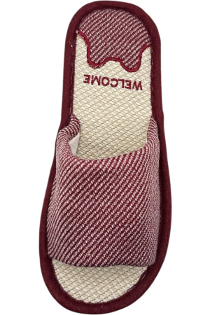 Papuci de casă damă Tecos roșu imprimeu Welcome – confort și căldură [4]