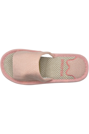 Papuci de casă damă Tecos roz imprimeu Welcome – confort și căldură [2]