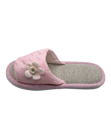 Papuci de casă damă Tecos® roz cu floare 3D și talpă confortabilă respirabilă – mărimi 36-41 [1]