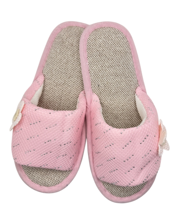 Papuci de casă damă Tecos® roz cu floare 3D și talpă confortabilă respirabilă – mărimi 36-41 [0]