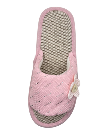 Papuci de casă damă Tecos® roz cu floare 3D și talpă confortabilă respirabilă – mărimi 36-41 [4]