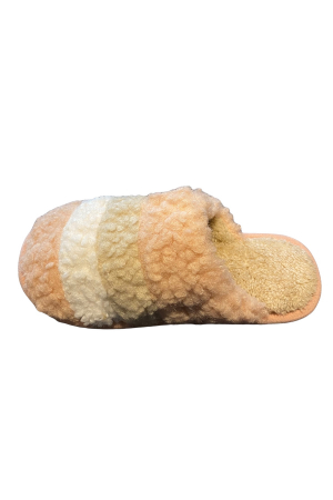 Papuci de casa pentru dama, portocaliu cu dungi colorate, marime 40-41, 27 centimetri [5]