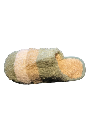 Papuci de casa pentru dama, verde cu dungi colorate, marime 38-39, 26 centimetri [4]