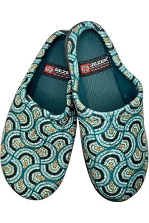 Papuci casa dama - papuci-dama-verde-model-geometric-comozi-caldura-37-40