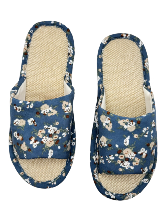Papuci de casă pentru femei Tecos® albaștri cu model floral și talpă respirabilă – mărimi 36-41 [5]
