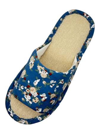 Papuci de casă pentru femei Tecos® albaștri cu model floral și talpă respirabilă – mărimi 36-41 [3]