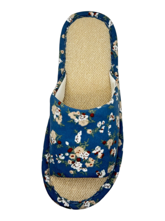 Papuci de casă pentru femei Tecos® albaștri cu model floral și talpă respirabilă – mărimi 36-41 [4]
