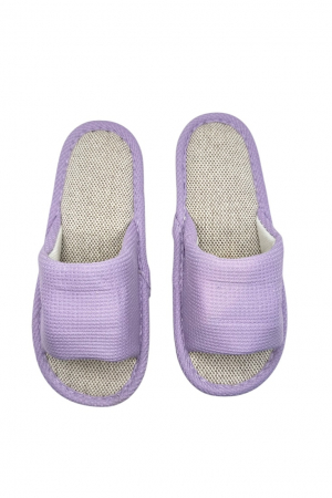 Papuci de casa pentru femei, Tecos®, mov cu model elegant, confortabili, talpa respirabila , marime 36-37, 23 centimetri [1]
