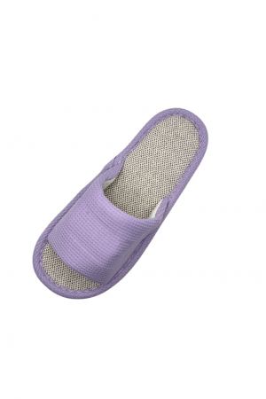 Papuci de casa pentru femei, Tecos®, mov cu model elegant, confortabili, talpa respirabila , marime 36-37, 23 centimetri [3]