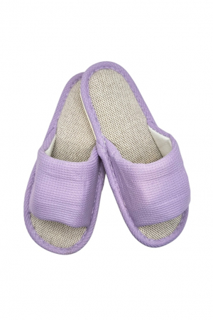Papuci casa - Papuci de casa pentru femei, Tecos®, mov cu model elegant, confortabili, talpa respirabila , marime 36-37, 23 centimetri