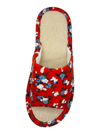 Papuci de casă pentru femei Tecos® roșii cu model floral și talpă respirabilă – mărimi 36-41 [2]