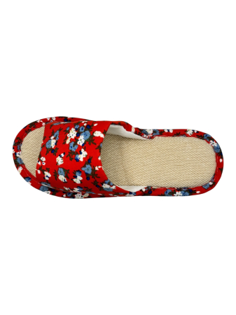 Papuci de casă pentru femei Tecos® roșii cu model floral și talpă respirabilă – mărimi 36-41 [5]