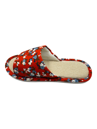 Papuci de casă pentru femei Tecos® roșii cu model floral și talpă respirabilă – mărimi 36-41 [1]