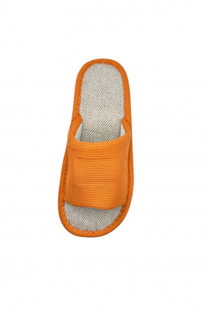 Papuci de casa pentru femei, Tecos®, portocaliu cu model elegant, confortabili, talpa respirabila , marime 36-37, 23 centimetri [3]
