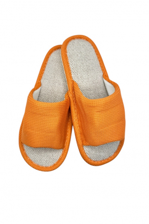 Papuci de casa pentru femei, Tecos®, portocaliu cu model elegant, confortabili, talpa respirabila , marime 36-37, 23 centimetri [0]