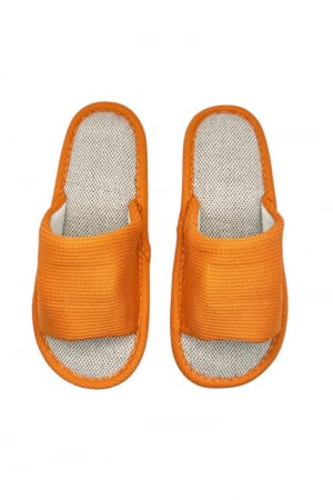 Papuci de casa pentru femei, Tecos®, portocaliu cu model elegant, confortabili, talpa respirabila , marime 36-37, 23 centimetri [5]