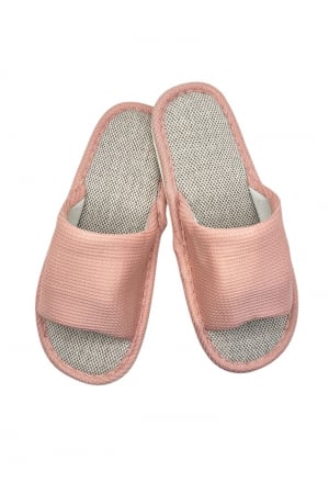 Papuci de casa pentru femei, Tecos®, roz cu model elegant, confortabili, talpa respirabila , marime 36-37, 23 centimetri [0]